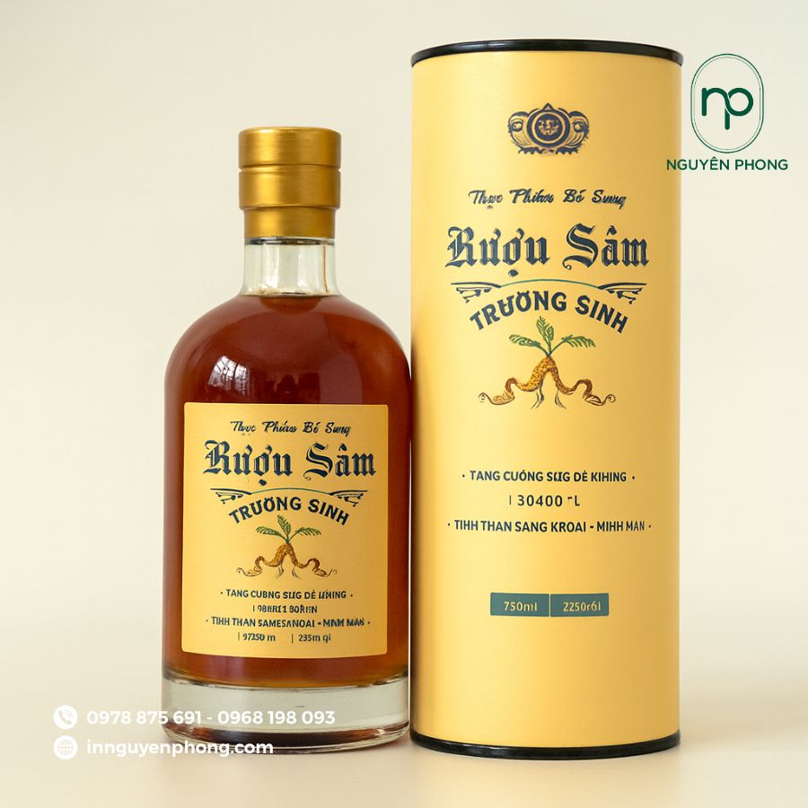 In tem dán rượu sâm giá rẻ tại Hà Nội